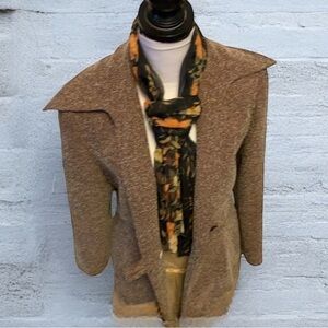 Vintage Coldwater Creek marled brown single button blazer jacket coat size 10 L